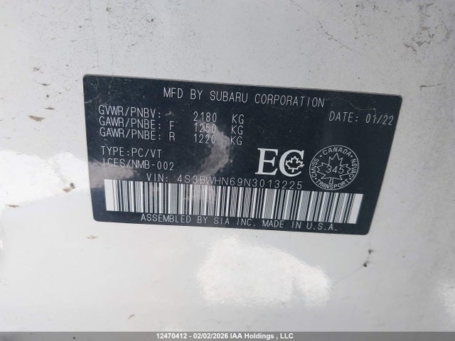 4S3BWHN69N3013225 Subaru Legacy Limited Gt