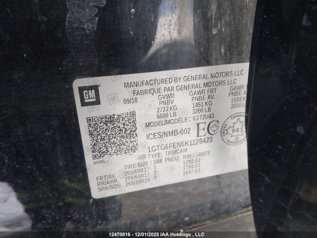 1GTG6FEN6K1128423 GMC Canyon