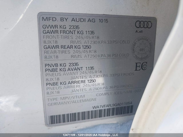 WA1VFAFL9GA011654 Audi A4 Allroad Technik