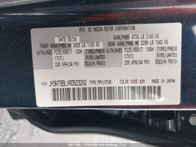 Продажа на аукционе авто 2024 Mazda Cx-5 Gx W/o Cd, vin: JM3KFBBLXR0523282, номер лота: 12471226