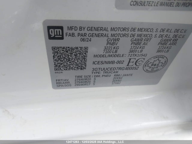 3GTUUCED7RG400052 GMC Sierra 1500 Elevation