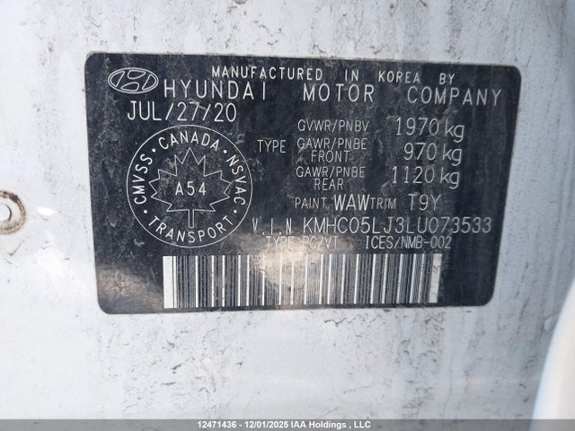 KMHC05LJ3LU073533 Hyundai Ioniq