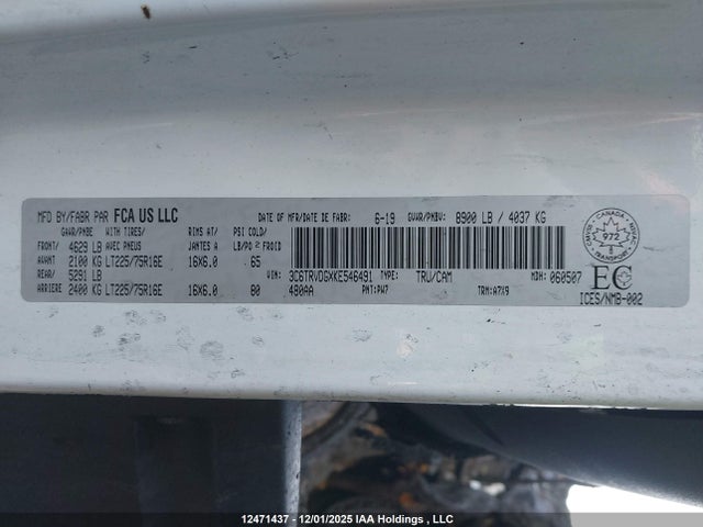 3C6TRVDGXKE546491 RAM Promaster 2500 2500 High
