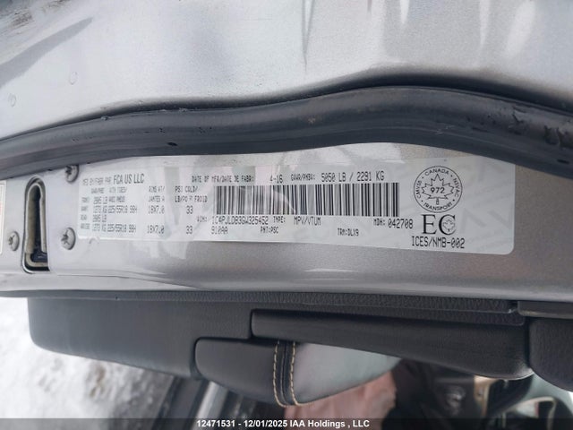 1C4PJLDB3GW325452 Jeep Cherokee Limited