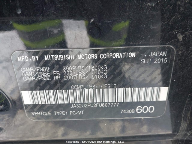 Mitsubishi Lancer Gt/se 2015 JA32U2FU2FU607777 Image 27