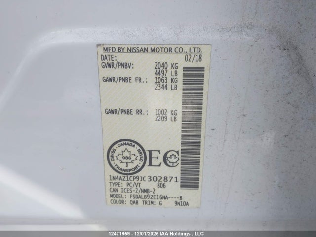 1N4AZ1CP9JC302871 Nissan Leaf