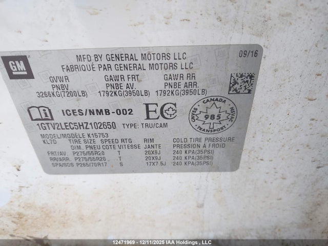 1GTV2LEC5HZ102650 GMC SIERRA 1500