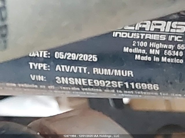 3NSNEE992SF116986 Polaris Rzr Xp 1000 Sport
