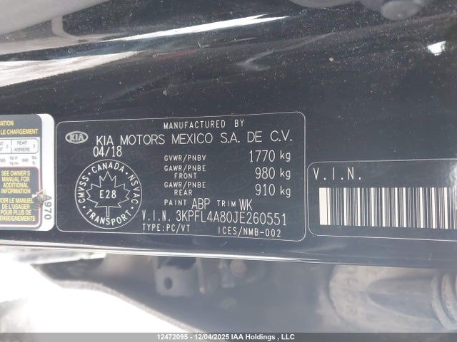 KIA FORTE EX 2018 3KPFL4A80JE260551 Image 17