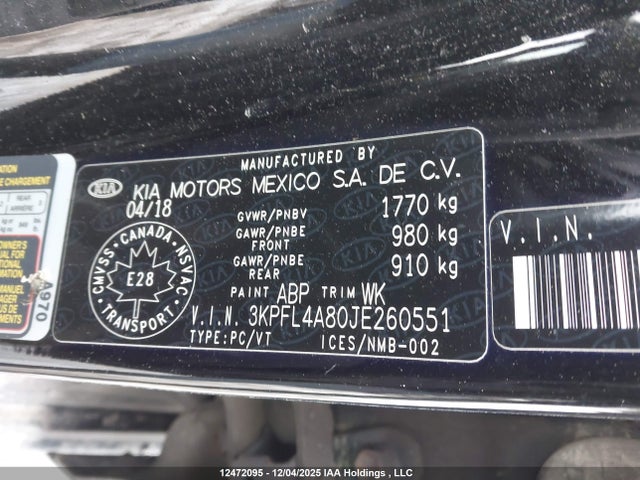 KIA FORTE EX 2018 3KPFL4A80JE260551 Image 9