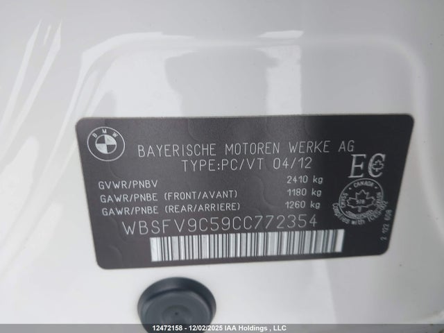 Aukcja sprzedaży 2012 Bmw M5, vin: WBSFV9C59CC772354, numer aukcji: 12472158