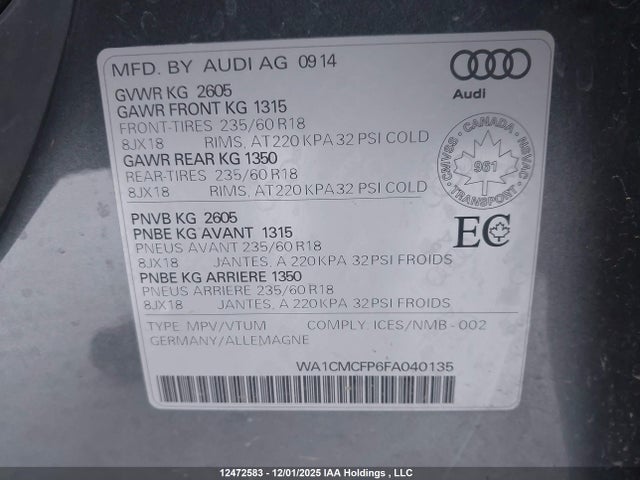 Audi Q5 3.0 Tdi Progressiv 2015 WA1CMCFP6FA040135 Image 9