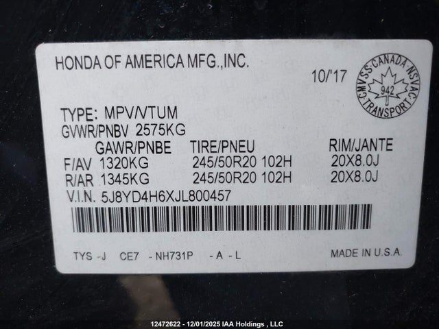 5J8YD4H6XJL800457 Acura Mdx Technology