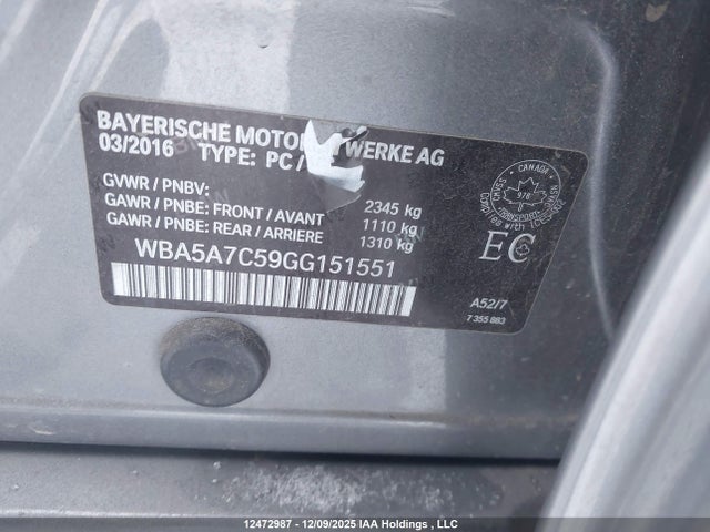 Продажа на аукционе авто 2016 Bmw 528i Xdrive, vin: WBA5A7C59GG151551, номер лота: 12472987