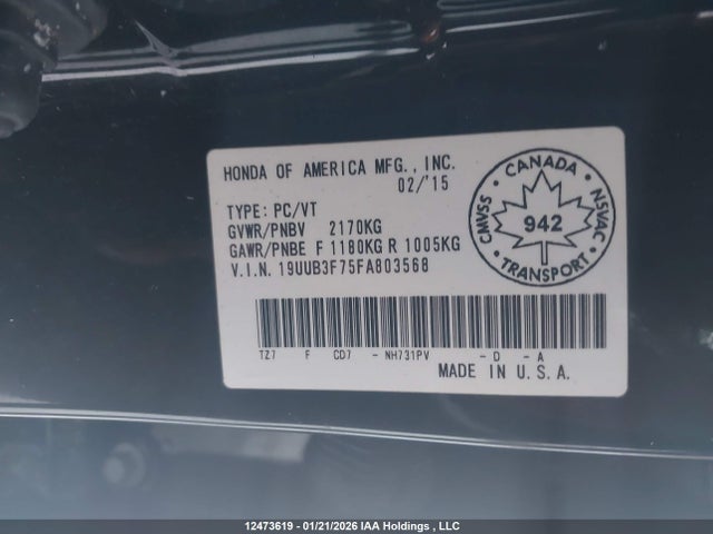 Acura TLX 2015 19UUB3F75FA803568 Image 9