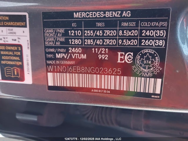 W1N0J6EB8NG023625 Mercedes-Benz Glc Coupe 43 4matic Amg