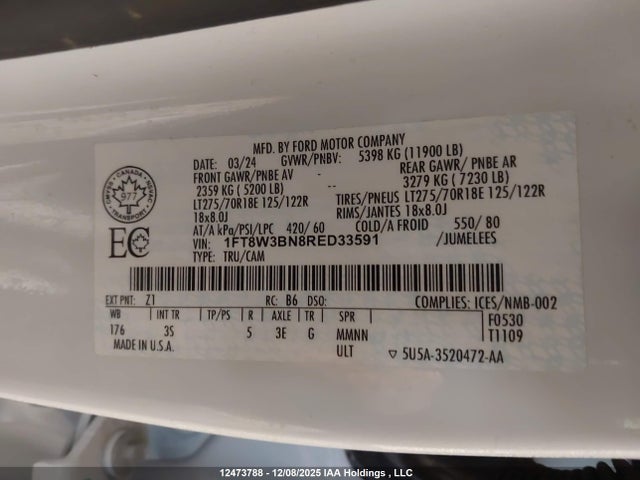 Ford F350 Super Duty 2024 1FT8W3BN8RED33591 Image 9