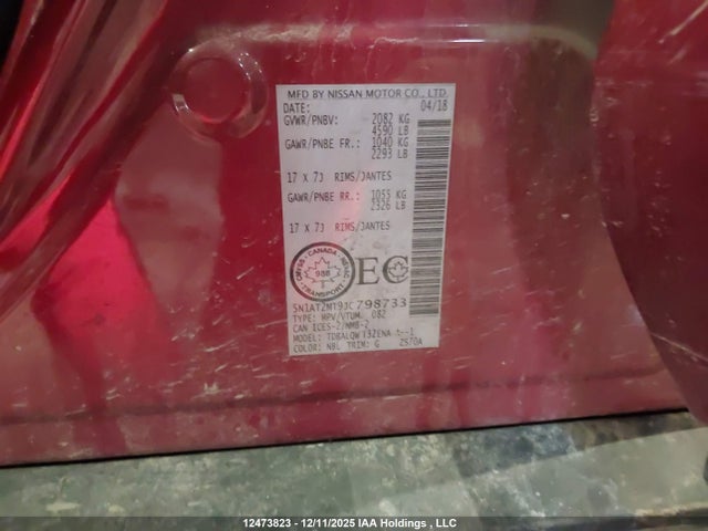 5N1AT2MT9JC798733 Nissan Rogue S/sl