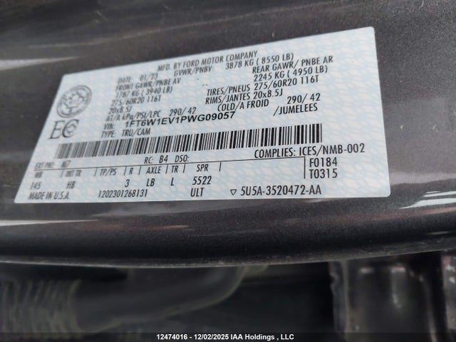 1FT6W1EV1PWG09057 Ford F-150