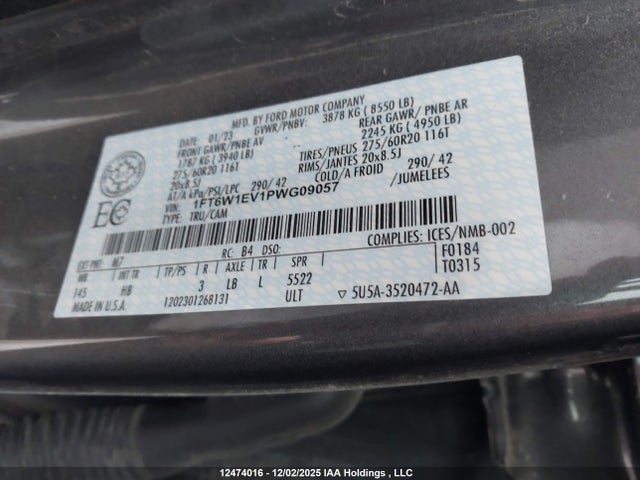 1FT6W1EV1PWG09057 Ford F-150