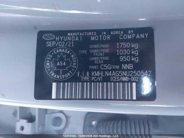 KMHLN4AG5NU250542 Hyundai Elantra