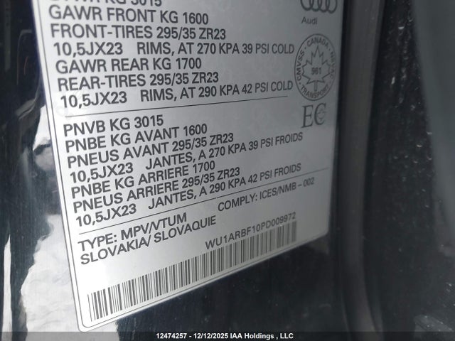 WU1ARBF10PD009972 Audi Rs Q8 4.0t