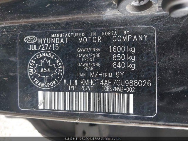 Hyundai Accent 2016 KMHCT4AE7GU988026 Image 9