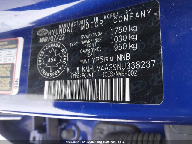 Продаж на аукціоні авто 2022 Hyundai Elantra Sel, vin: KMHLM4AG9NU338237, номер лоту: 12474422