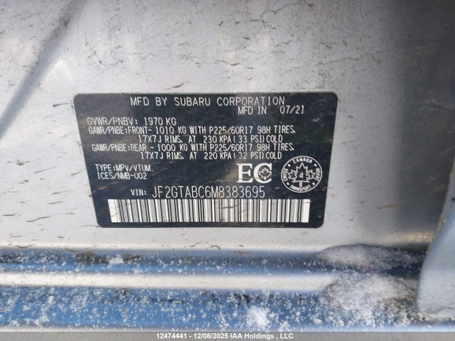 JF2GTABC6M8383695 Subaru Crosstrek