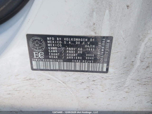 3VW357BU6KM027868 Volkswagen Jetta