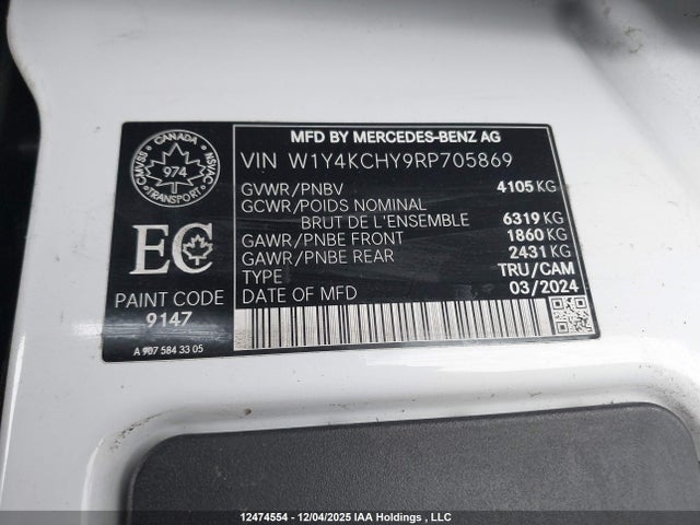 W1Y4KCHY9RP705869 Mercedes-Benz Sprinter 2500
