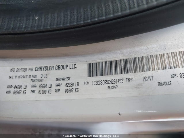 Продажа на аукционе авто 2012 Chrysler 200 Limited, vin: 1C3CCBCG5CN201493, номер лота: 12474676