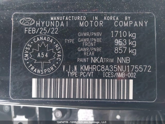 Hyundai Venue Ultimate With Black Interior 2022 KMHRC8A35NU175572 Image 9