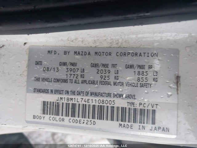 JM1BM1L74E1108005 Mazda Mazda3 Gs-sky