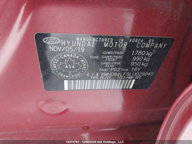 Hyundai mpi nu 2020 KMHD84LF9LU029040 Image 9