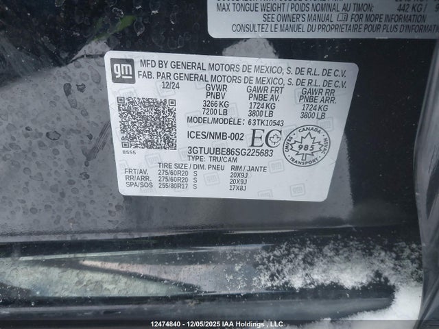 3GTUUBE86SG225683 GMC SIERRA 1500