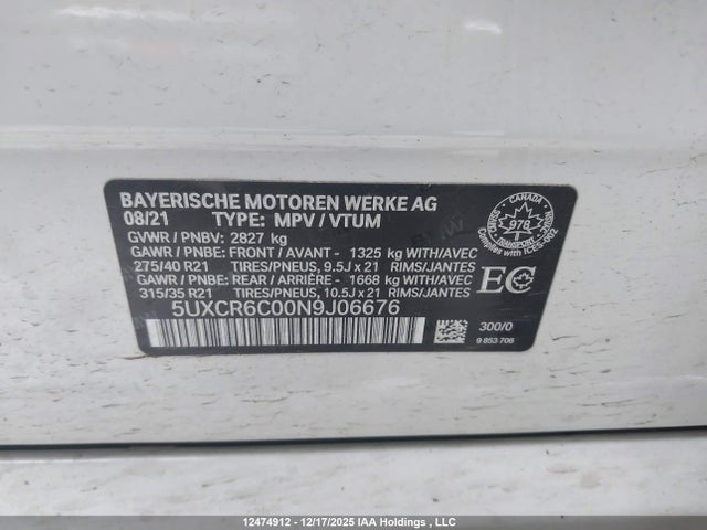 5UXCR6C00N9J06676 BMW X5 Xdrive40i