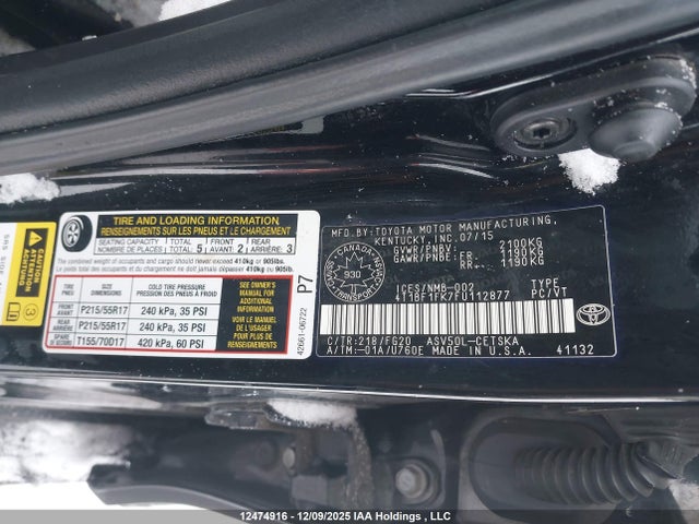 Aukcja sprzedaży 2015 Toyota Camry Se, vin: 4T1BF1FK7FU112877, numer aukcji: 12474916