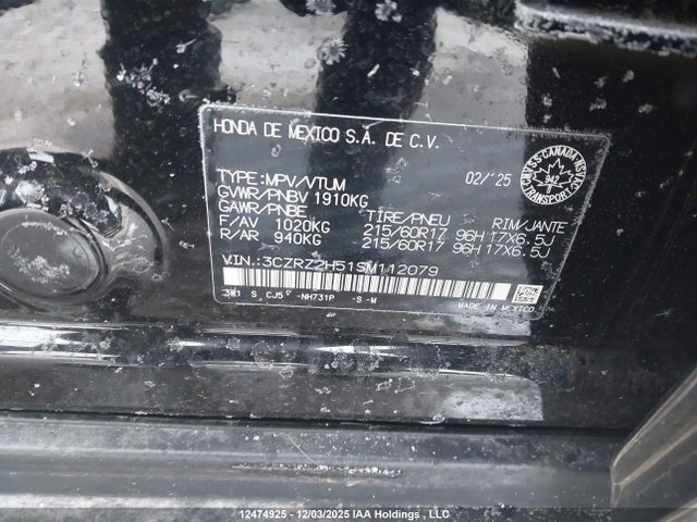 3CZRZ2H51SM112079 Honda HR-V SPORT