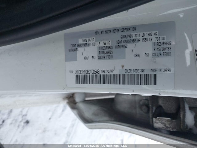 2011 Mazda Mazda2 მანქანა იყიდება აუქციონზე, vin: JM1DE1HY0B0102646, აუქციონის ნომერი: 12475068
