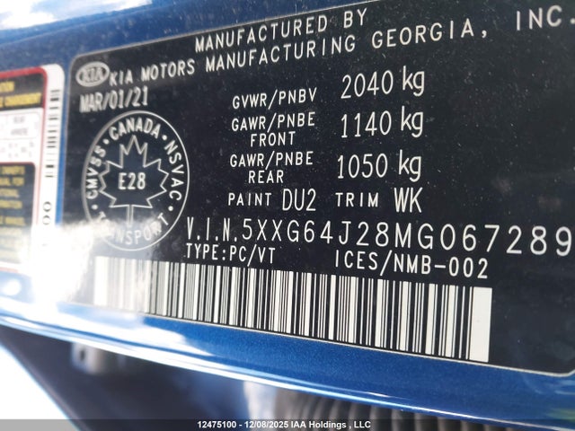 5XXG64J28MG067289 KIA K5 GT LINE