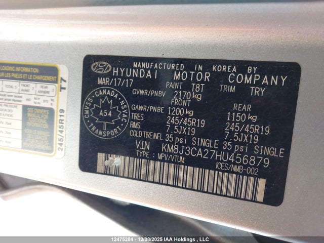 Hyundai t-gdi gamma 2017 KM8J3CA27HU456879 Image 9