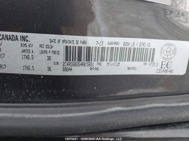 2C4RDGBG5HR815651 Dodge Grand Caravan Cvp/sxt