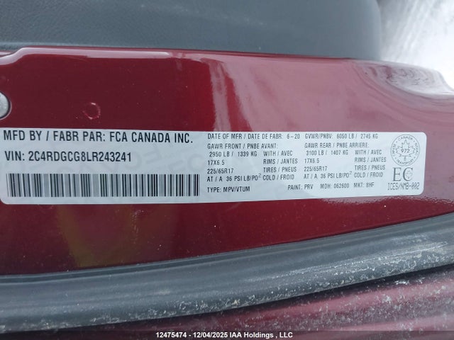 Dodge Grand Caravan Premium Plus 2020 2C4RDGCG8LR243241 Image 9