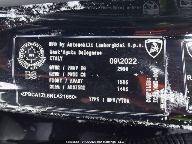 ZPBCA1ZL5NLA21650 Lamborghini Urus