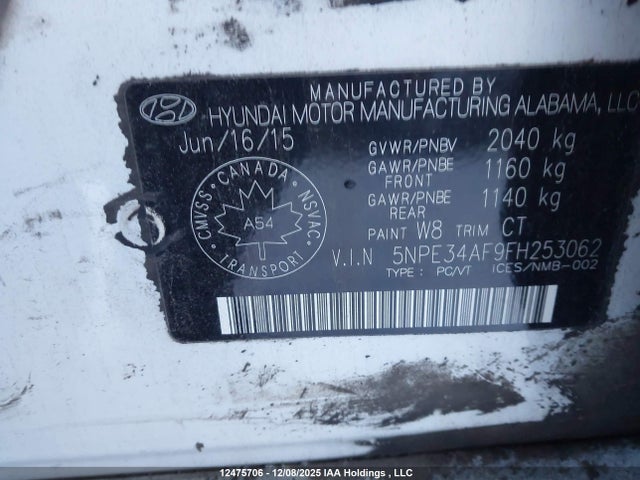 Продаж на аукціоні авто 2015 Hyundai Sonata, vin: 5NPE34AF9FH253062, номер лоту: 12475706