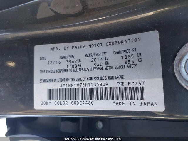 Mazda 3 TOURING 2017 JM1BN1V75H1135809 Image 9