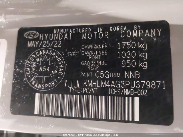Продажа на аукционе авто 2023 Hyundai Elantra Preferred Ivt, vin: KMHLM4AG3PU379871, номер лота: 12475748