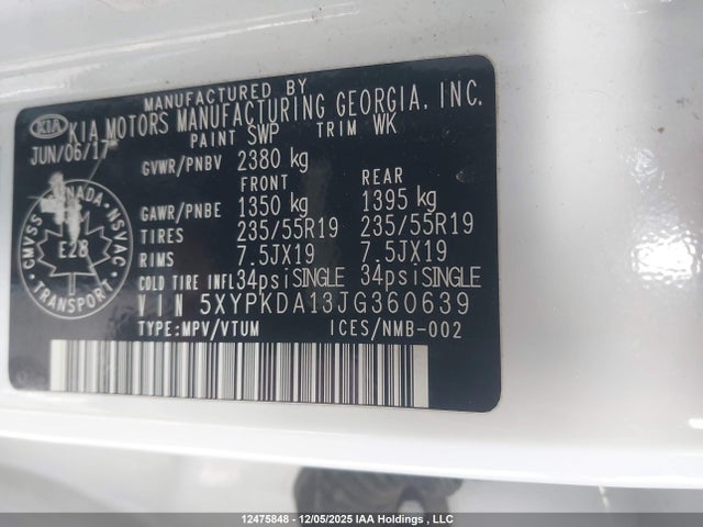 KIA t-gdi theta-ii 2018 5XYPKDA13JG360639 Image 21