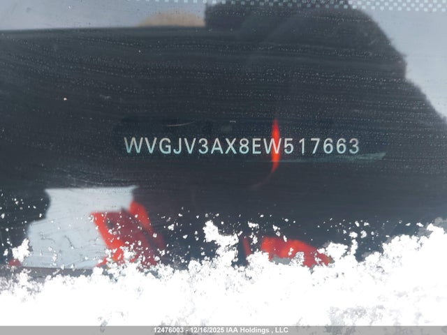 12476003 :رقم المزاد ، WVGJV3AX8EW517663 vin ، 2014 Volkswagen Tiguan Comfortline/highline/trendline مزاد بيع